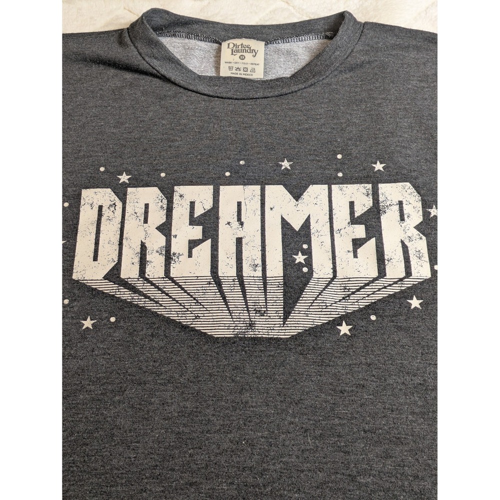 Dirtee Laundry Dreamer Graphic Sweatshirt Charcoal Gray Stars 3X Plus Size